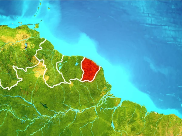 Χάρτης της Γαλλικής Γουιάνας — Φωτογραφία Αρχείου