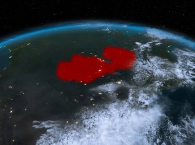 Zambiya gece uzaydan