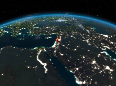 Lübnan gece uzaydan