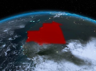 Moritanya gece uzaydan