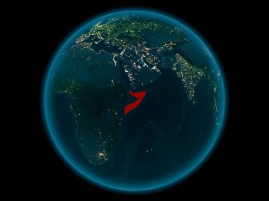 Somali Planet Earth gece uzayda