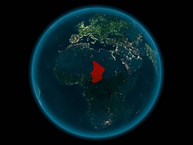 Chad Planet Earth gece uzayda