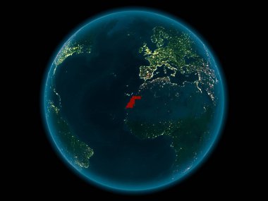 Batı Sahra Planet Earth gece uzayda