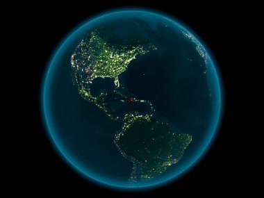 Haiti geceleri uzayda Dünya 'da