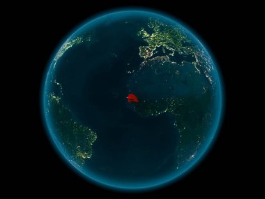 Planet Earth gece uzayda Senegal