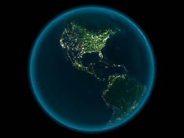 Planet Earth gece uzayda Belize