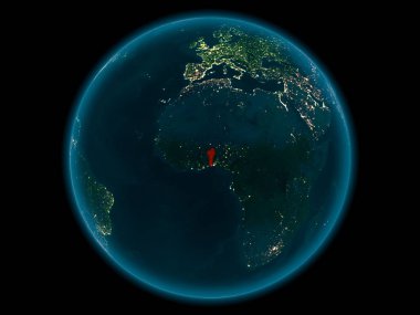 Benin Planet Earth gece uzayda