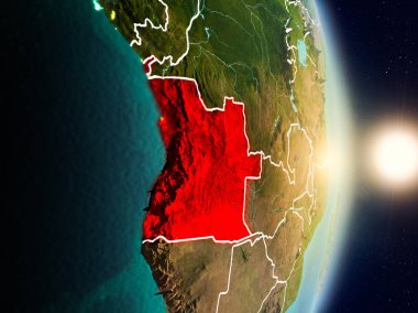 Angola gündoğumu sırasında