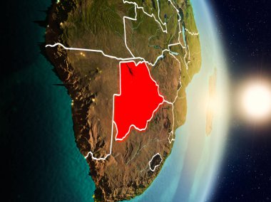 Botsvana gündoğumu sırasında