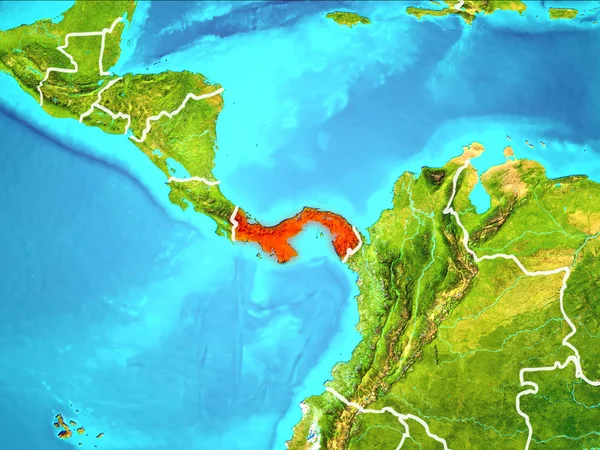 Mapa panama — Zdjęcie stockowe