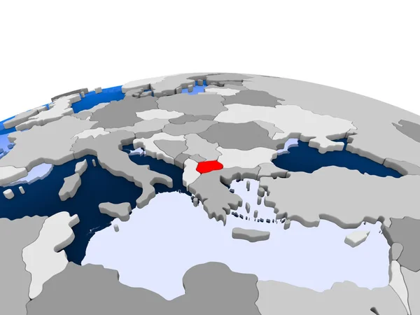 Macedonië op politieke wereldbol — Stockfoto