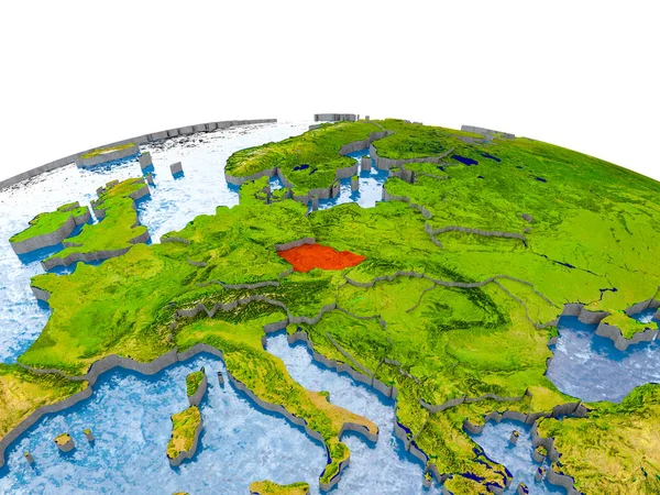 捷克共和国的地球模型 — 图库照片