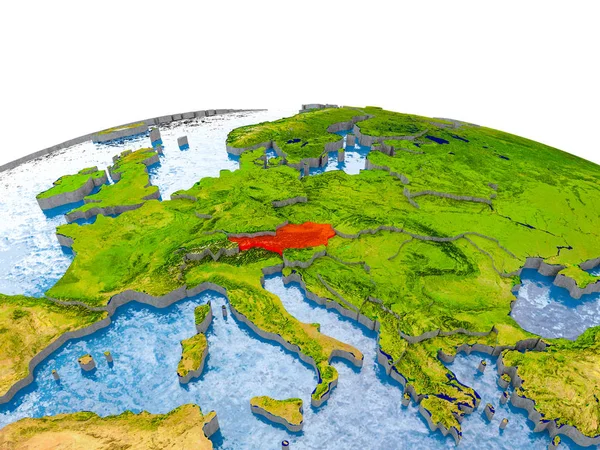 Áustria em modelo de Terra — Fotografia de Stock