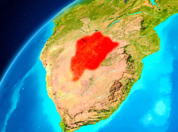 Botswana di Bumi dari luar angkasa — Stok Foto