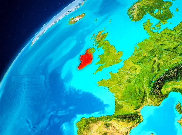 Irlanda en la Tierra desde el espacio —  Fotos de Stock