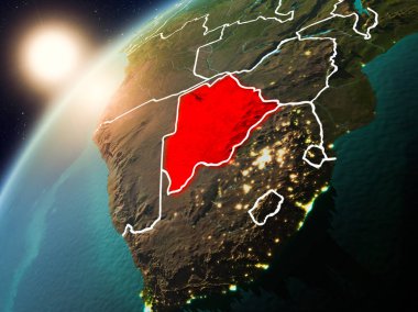 Botsvana Planet Earth günbatımı