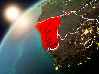 Namibya Planet Earth günbatımı