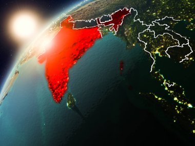 Planet Earth günbatımı içinde Hindistan