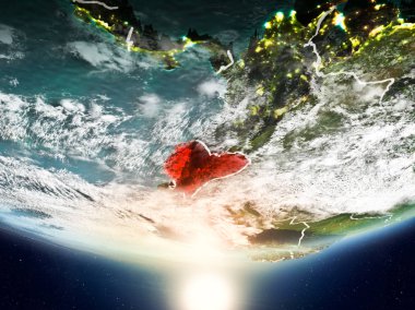 Ekvator güneşi Planet Earth ile