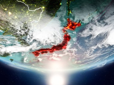 Planet Earth Güneş ile Japonya