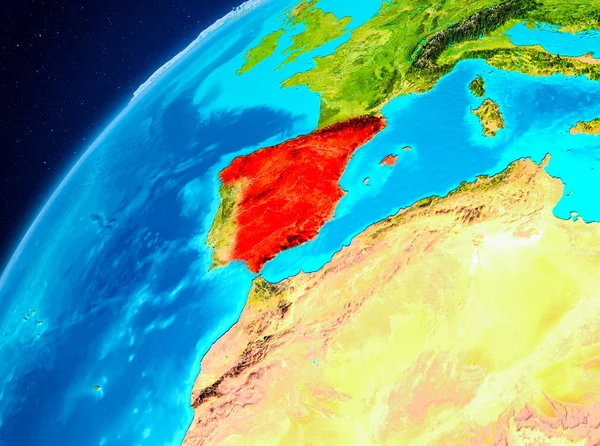 Espanha na Terra a partir do espaço — Fotografia de Stock
