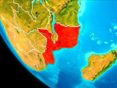 Uzaydan yeryüzündeki Mozambik