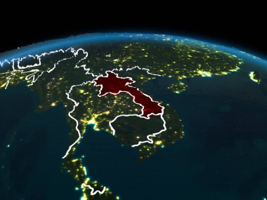 Laos gece yeryüzünde