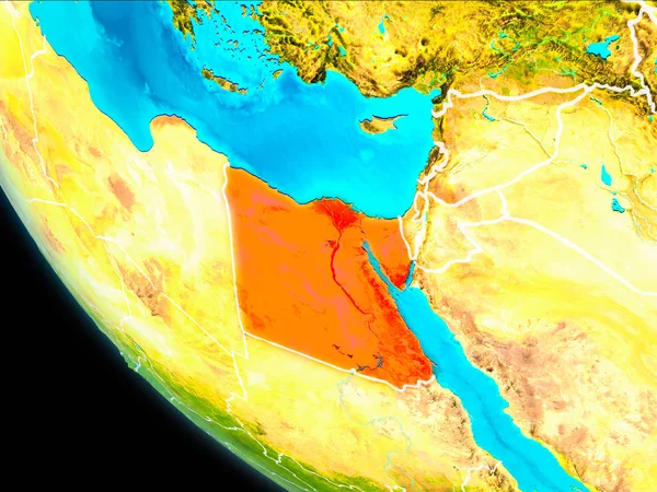 Egito na Terra a partir do espaço — Fotografia de Stock