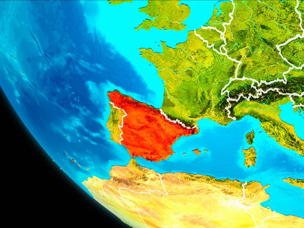 La Spagna sulla Terra dallo spazio — Foto Stock