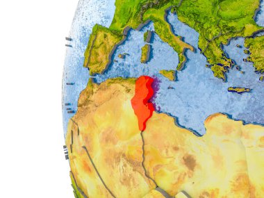 Tunus Haritası modeli bir küre