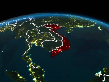 Vietnam gece yeryüzünde
