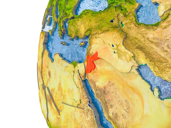Mapa da Jordânia no modelo de globo — Fotografia de Stock