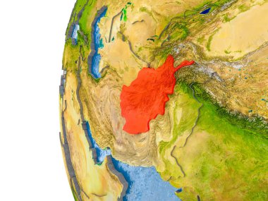 Afganistan Haritası modeli bir küre