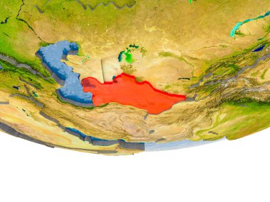 Türkmenistan kırmızı Earth modeli