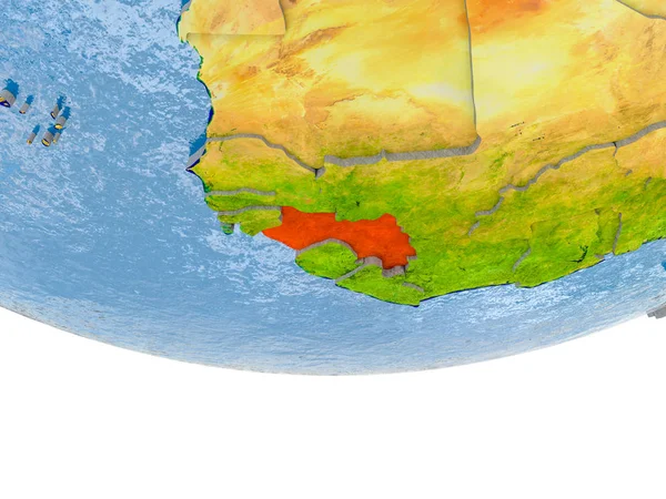 Gwinea na czerwono na ziemi modelu — Zdjęcie stockowe