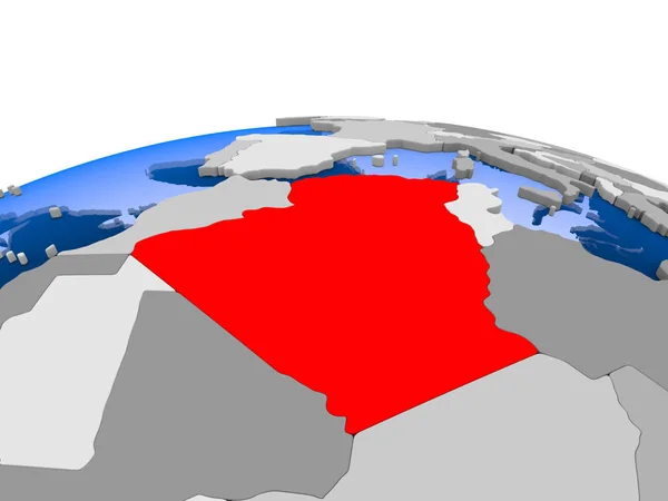 Tunezja na Globus polityczny — Zdjęcie stockowe