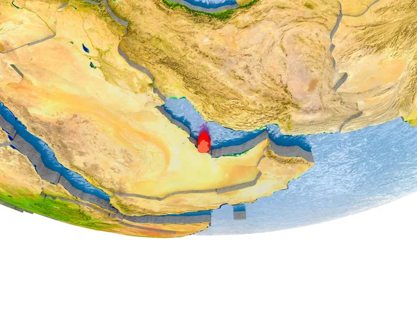 地球モデルの赤でカタール — ストック写真