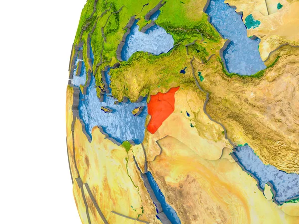 Mapa da Síria no modelo de globo — Fotografia de Stock