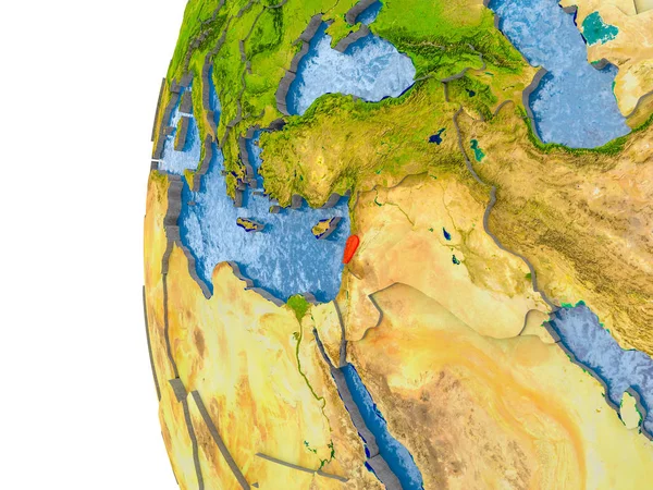 Lübnan Haritası modeli bir küre — Stok fotoğraf