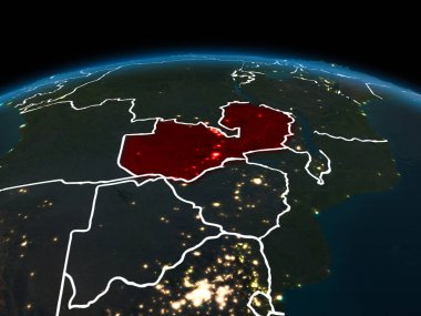 Zambiya gece yeryüzünde