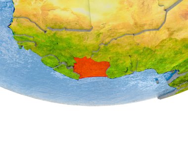 Fildişi Sahili kırmızı Earth modeli