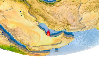 Katar kırmızı Earth modeli