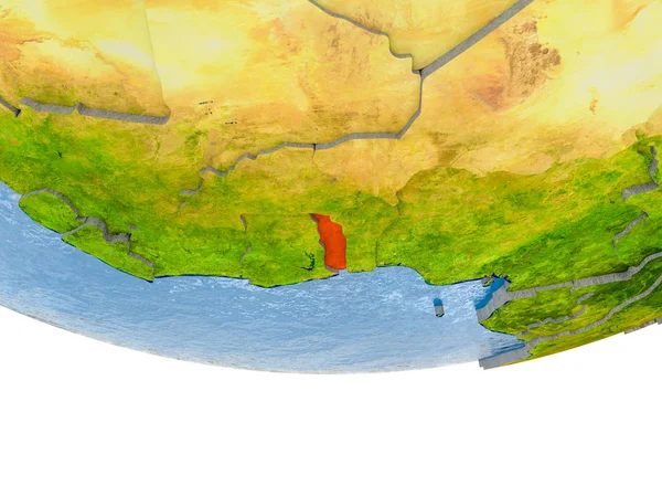 地球モデルの赤でトーゴ — ストック写真