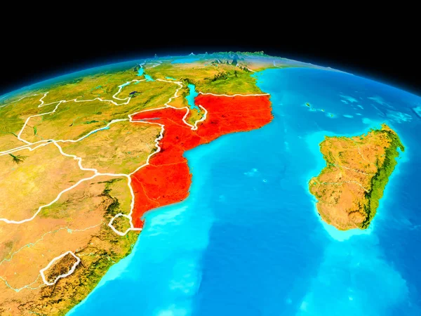 Mozambik berwarna merah — Stok Foto