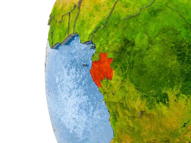 Gabon Haritası modeli bir küre