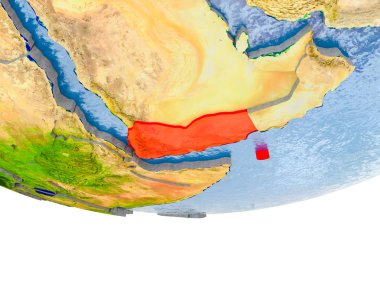 Yemen kırmızı Earth modeli