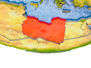 Libya kırmızı Earth modeli