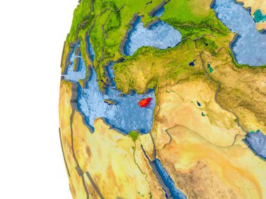 Modeli bir küre Kıbrıs Cumhuriyeti haritası