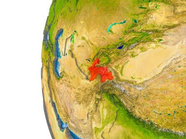 Tacikistan Haritası modeli bir küre