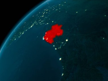 Dünya üzerinde gece Gabon